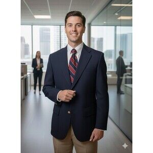 Vtg Brooks Brothers 346 Mens Blazer Jacket 39R Navy Wool Gold Buttons Half Lined